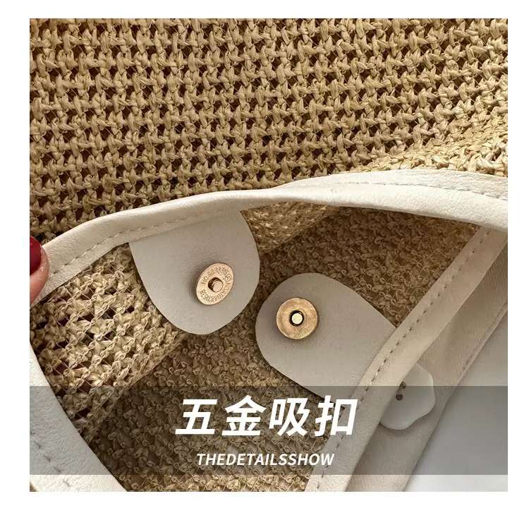 Women Woven Straw Bag Large Capacity Vintage Style — feature 5