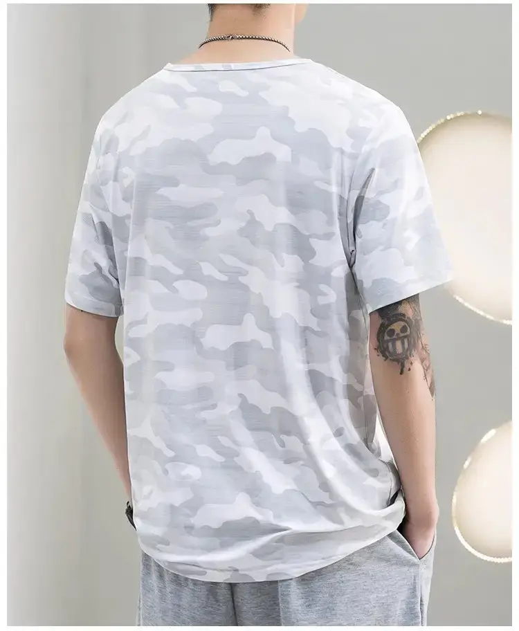 Men Camouflage T-Shirt Black Quick Dry — feature 35