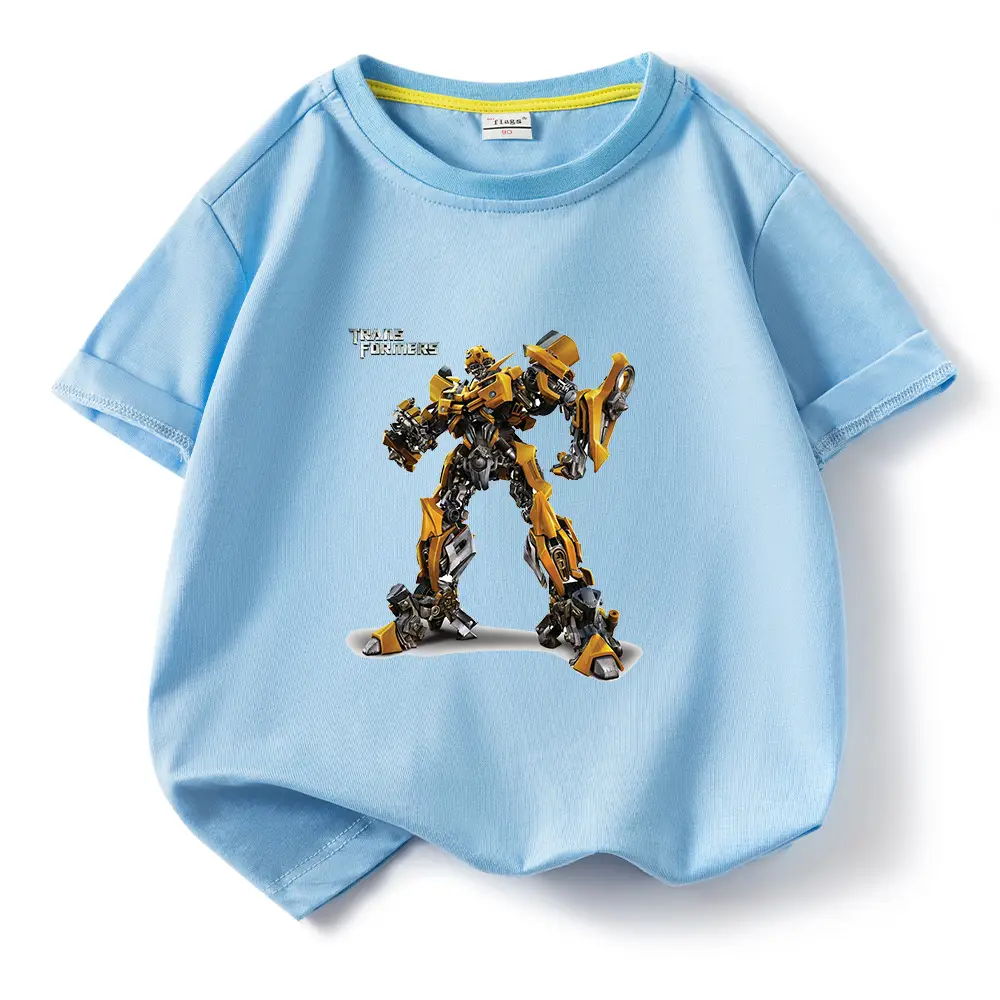 Deformed Gold Steel Boys T-Shirt Light Blue Cotton Summer 2023 - Image 13