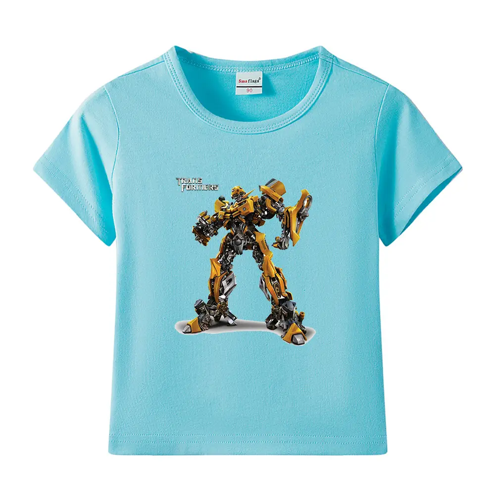 Deformed Gold Steel Boys T-Shirt Light Blue Cotton Summer 2023 - Image 28
