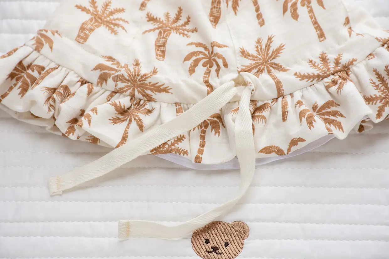 Newborn Baby Sheath Romper Cotton Palm Print — feature 9