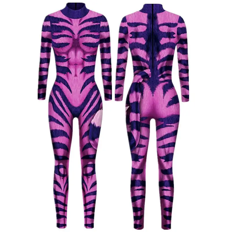 3D Digital Printed Halloween Skeleton Colorful Tights Suit - Image 12