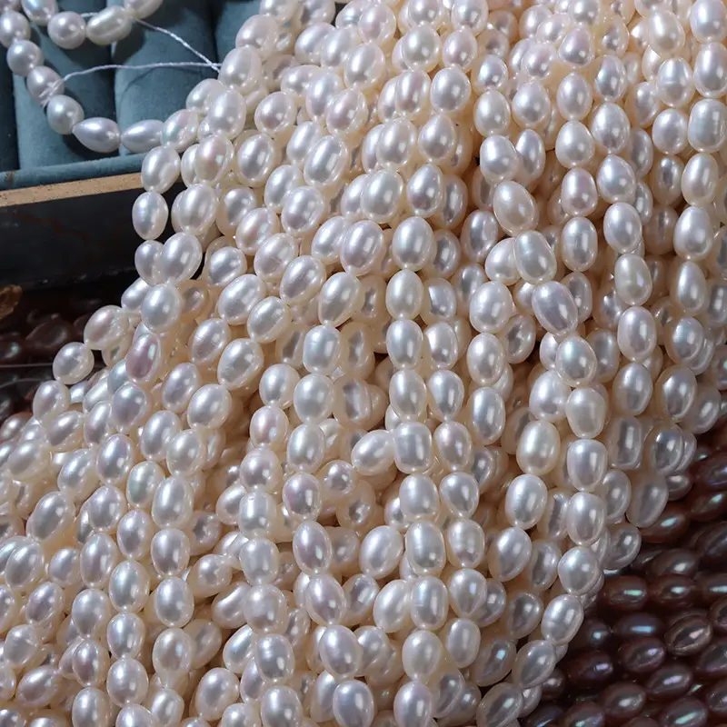 Natural Freshwater Pearl Rice Beads 5-6mm - Image 4