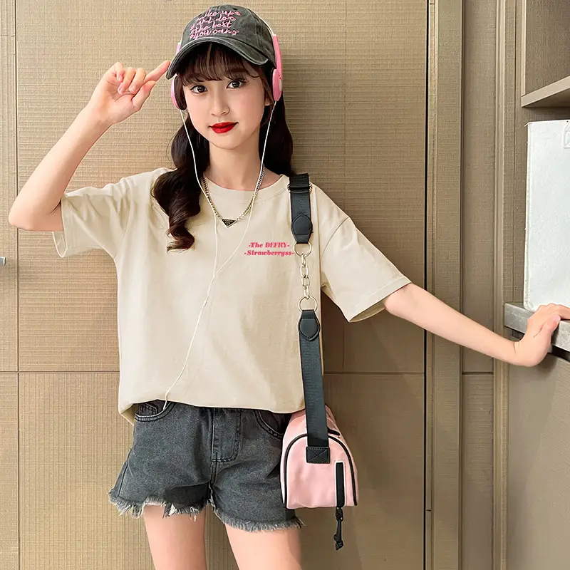 Girls Cotton T-Shirt Summer Loose Cartoon Print - Image 5