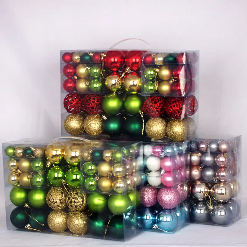 Cross-border 100PCs Christmas Balls 3-6cm Matte Red White - Image 9