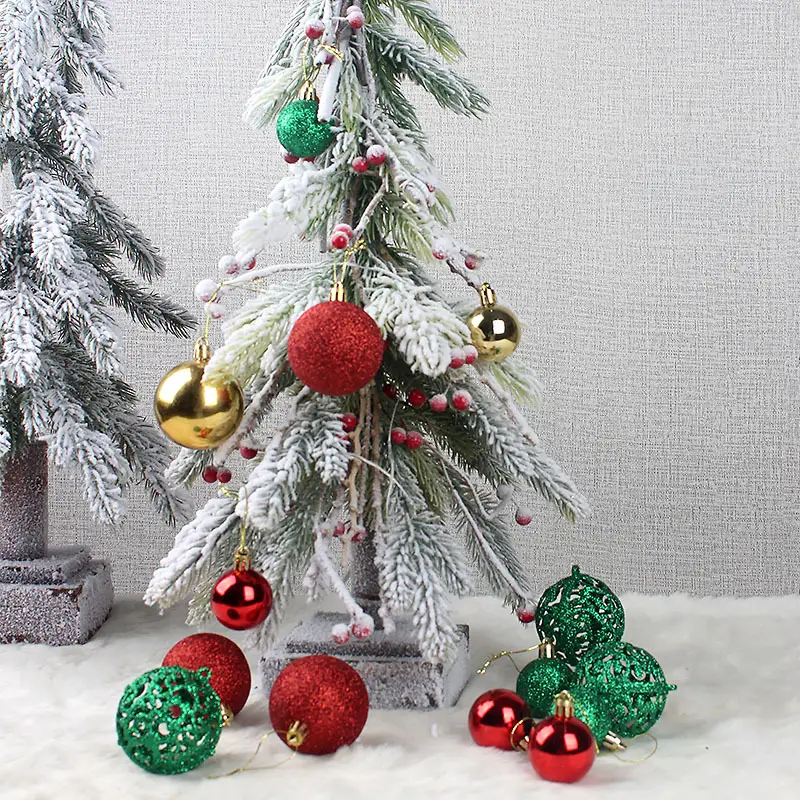 Cross-border 100PCs Christmas Balls 3-6cm Matte Red White - Image 10