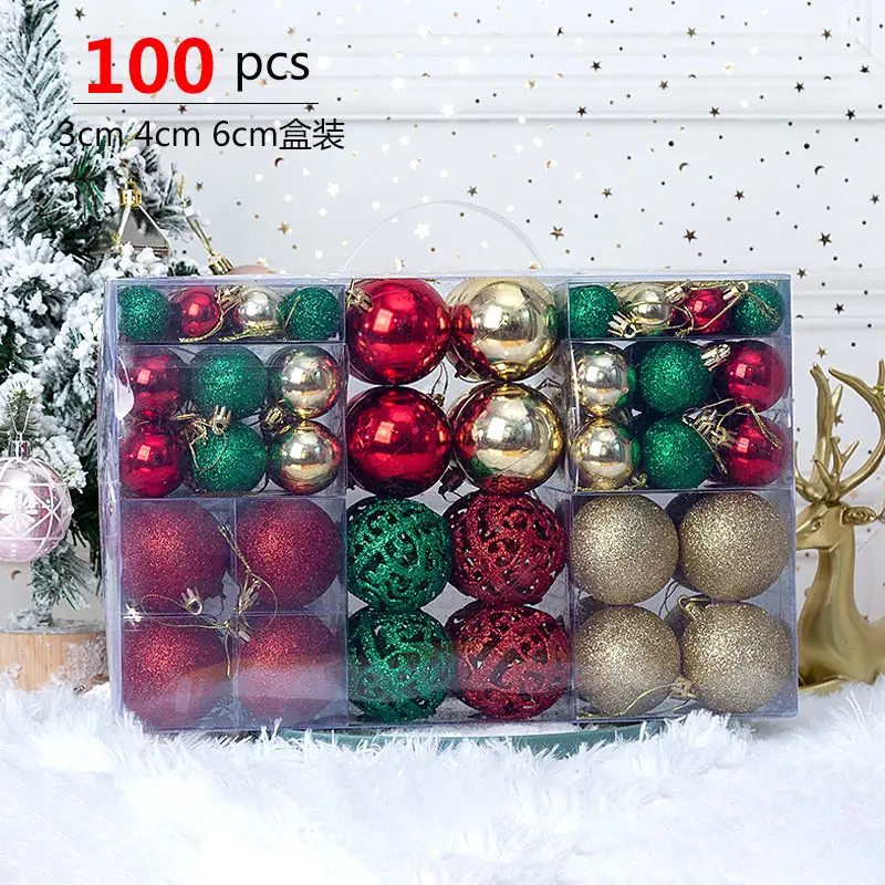 Cross-border 100PCs Christmas Balls 3-6cm Matte Red White - Image 11