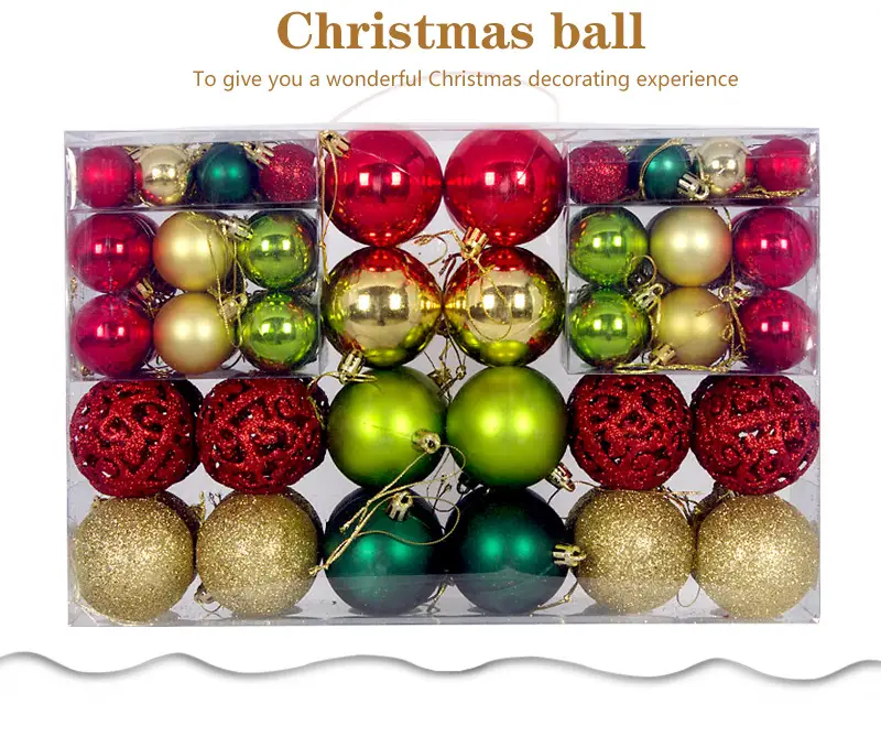 Cross-border 100PCs Christmas Balls 3-6cm Matte Red White — feature 17