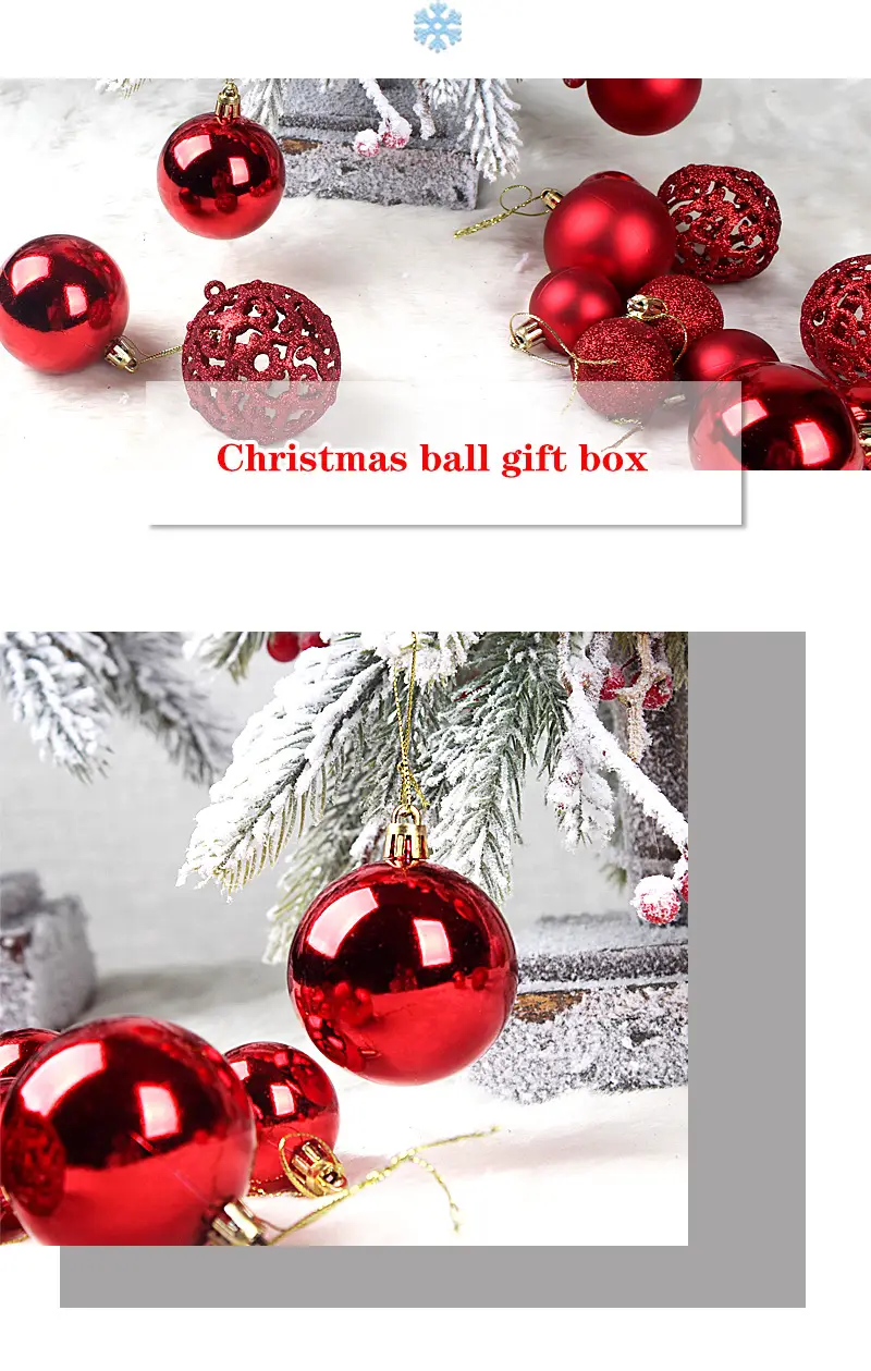 Cross-border 100PCs Christmas Balls 3-6cm Matte Red White — feature 20