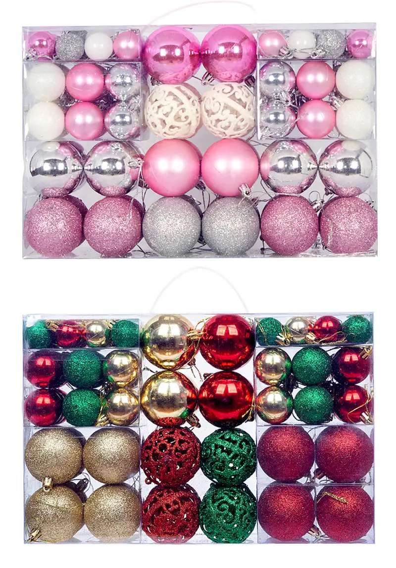 Cross-border 100PCs Christmas Balls 3-6cm Matte Red White — feature 23