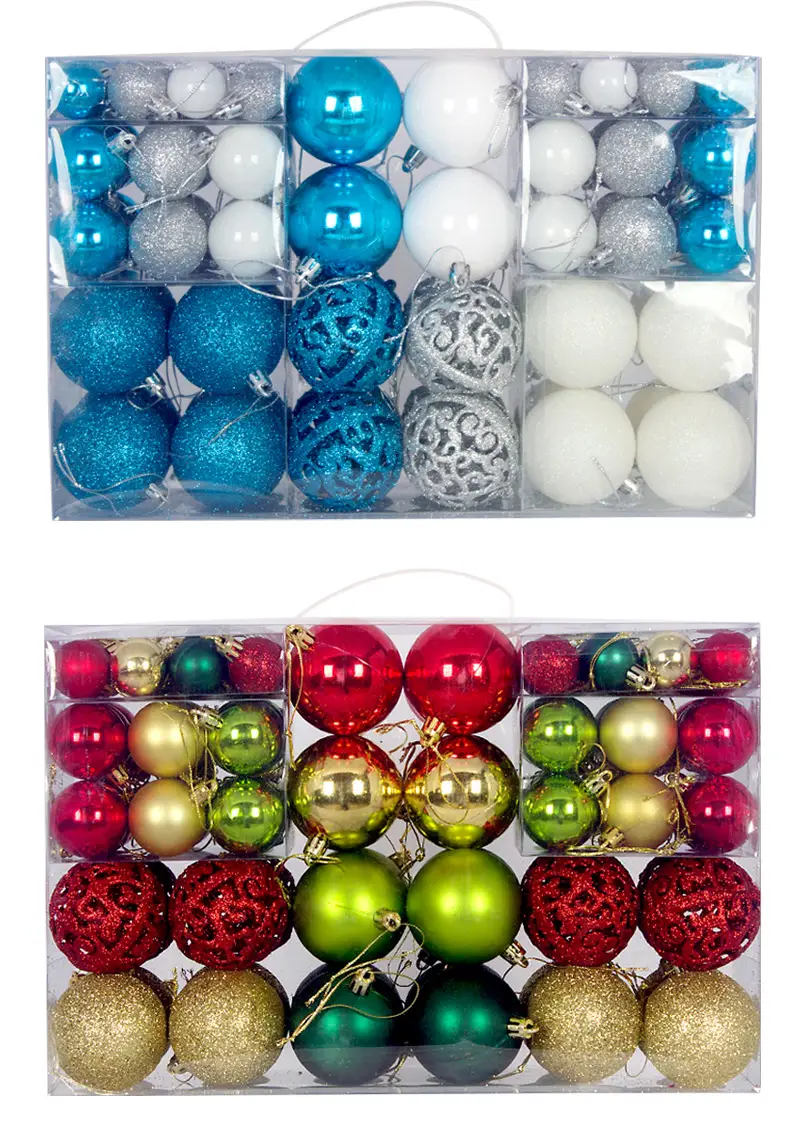 Cross-border 100PCs Christmas Balls 3-6cm Matte Red White — feature 24