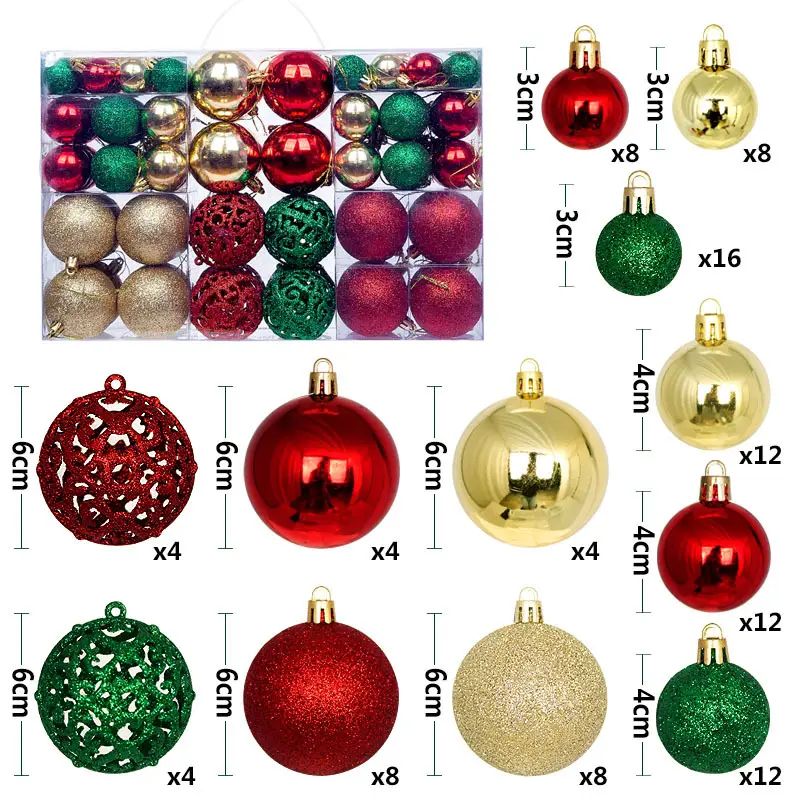 Cross-border 100PCs Christmas Balls 3-6cm Matte Red White - Image 2