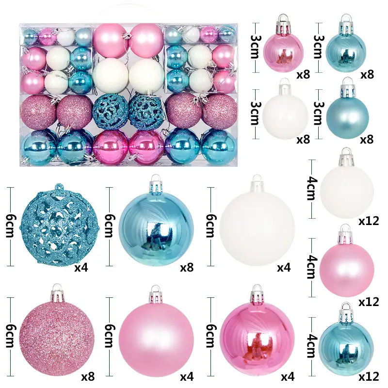 Cross-border 100PCs Christmas Balls 3-6cm Matte Red White - Image 3