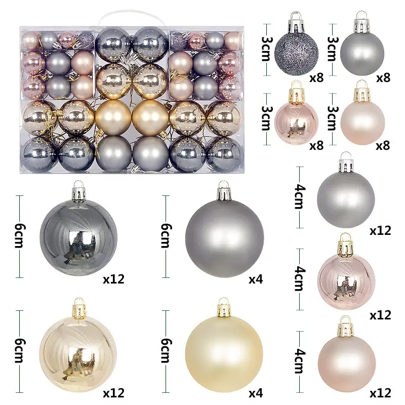 Cross-border 100PCs Christmas Balls 3-6cm Matte Red White - Image 5