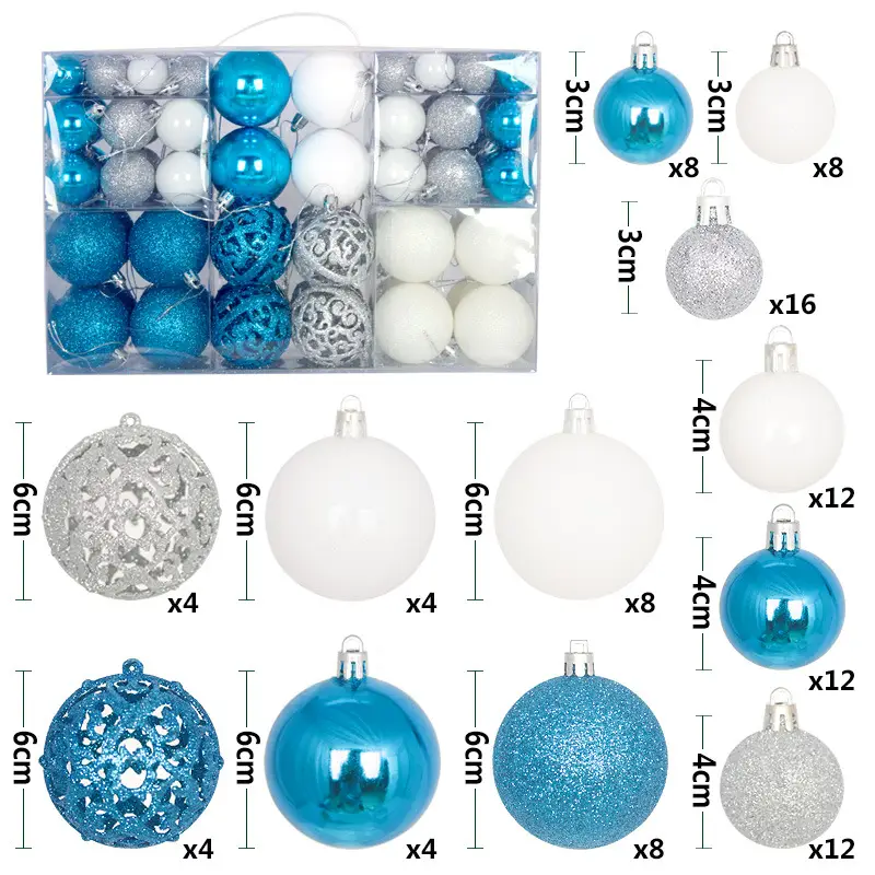 Cross-border 100PCs Christmas Balls 3-6cm Matte Red White - Image 6