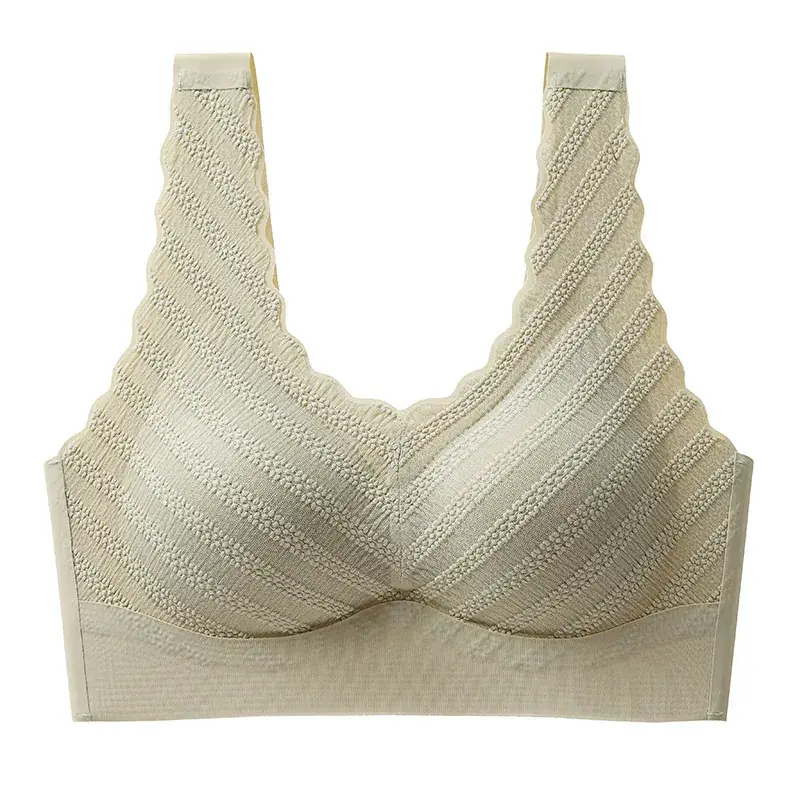 Black Bubble Ice Silk Seamless Bra Underwear Women's Shake Tone Same No Steel Rings Small Chest Gathering Beauty Back Gathering Parm - Image 3