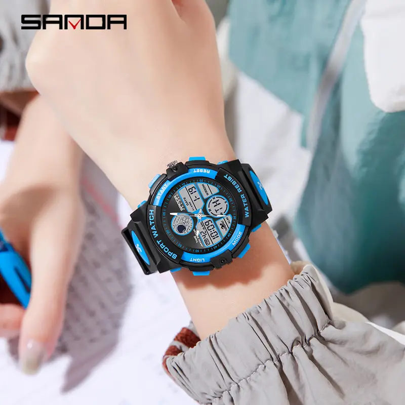 Sanda Panda Black Digital Analog Watch with Lumen Display - Image 10