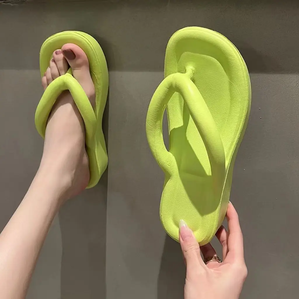 Women White Thick Sandal Flip Flops Summer