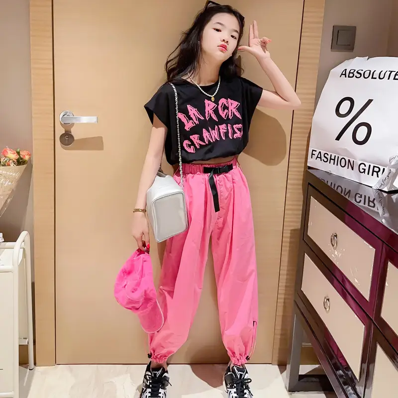 Girls Pink Crawlfish Top Short Summer Suit - Image 6