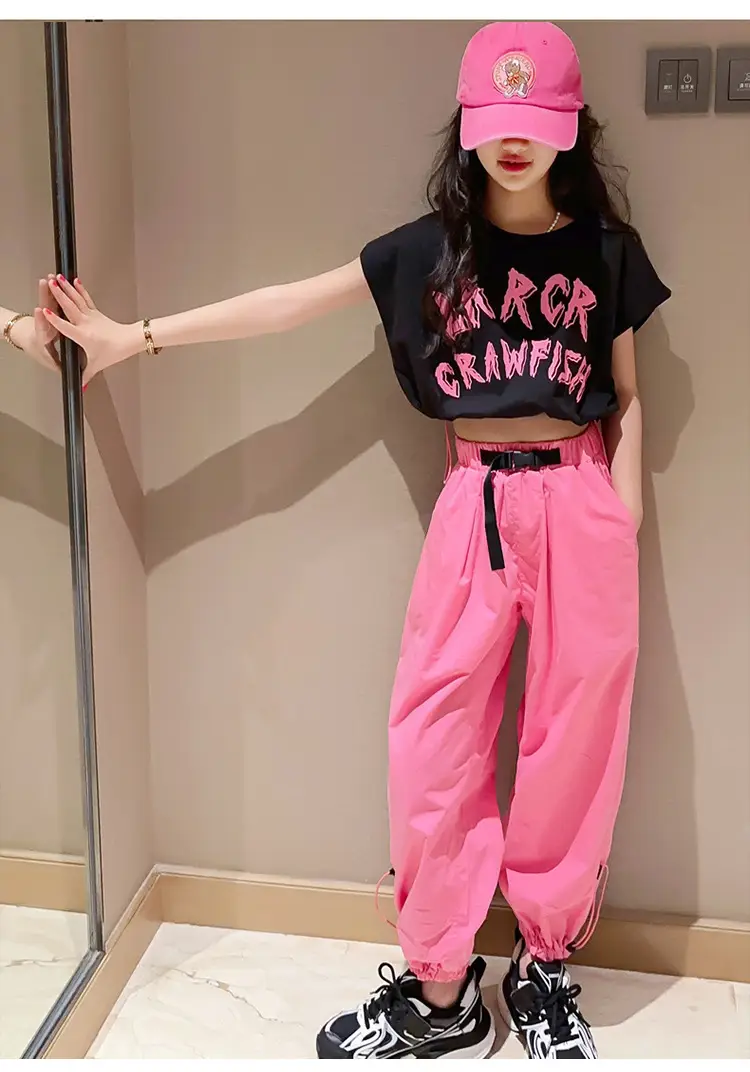 Girls Pink Crawlfish Top Short Summer Suit — feature 13