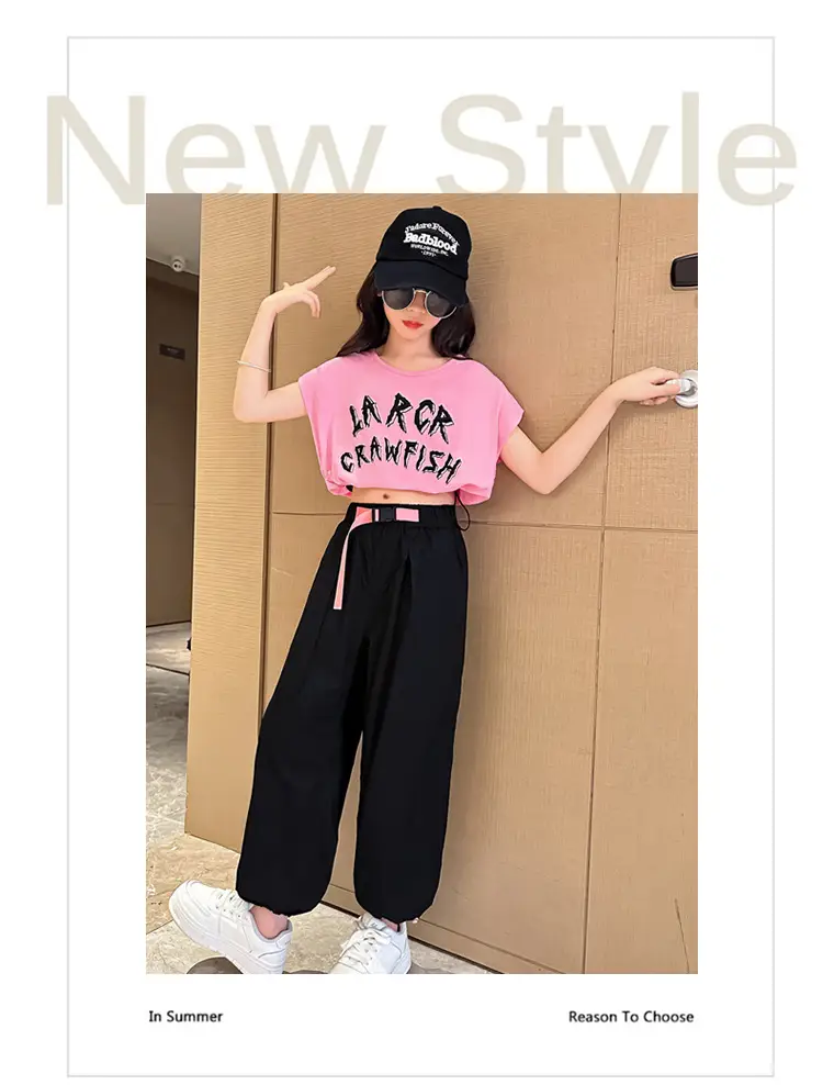 Girls Pink Crawlfish Top Short Summer Suit — feature 2