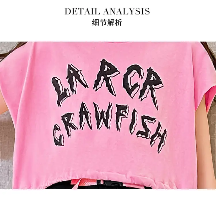 Girls Pink Crawlfish Top Short Summer Suit — feature 3
