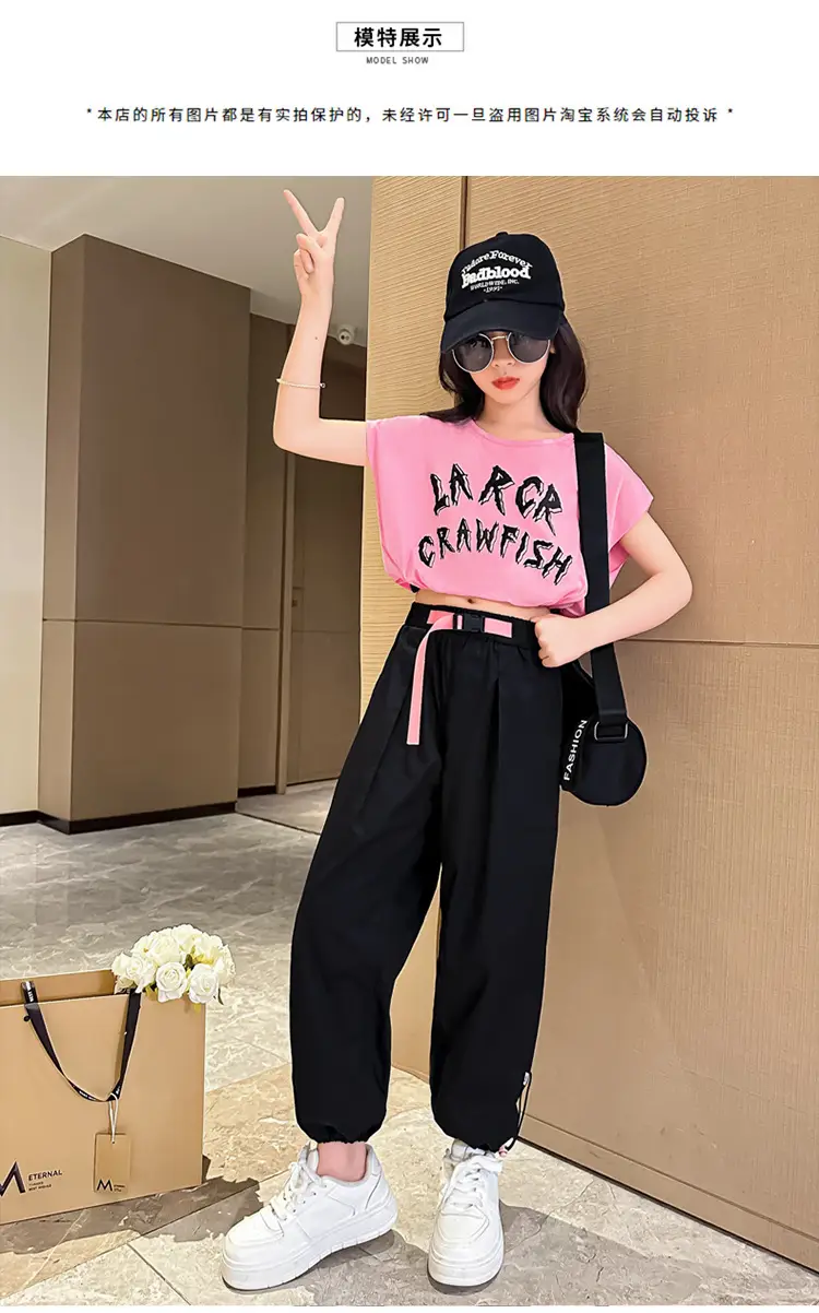 Girls Pink Crawlfish Top Short Summer Suit — feature 5
