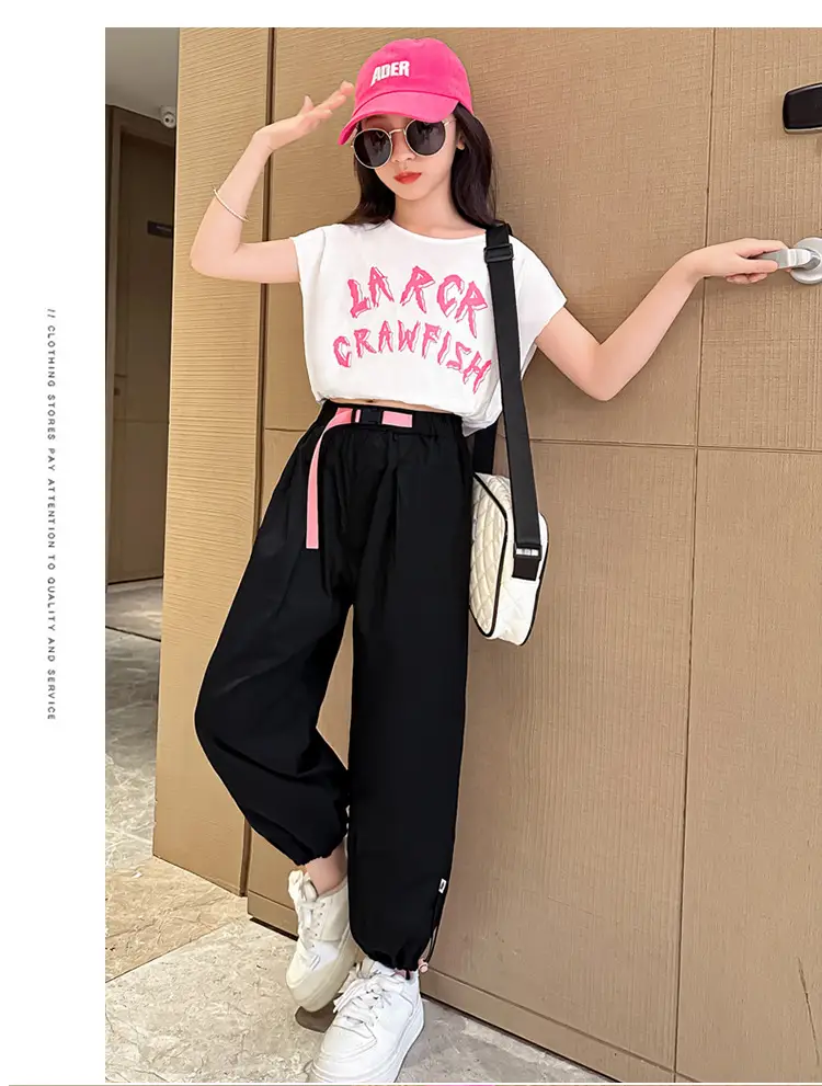 Girls Pink Crawlfish Top Short Summer Suit — feature 7