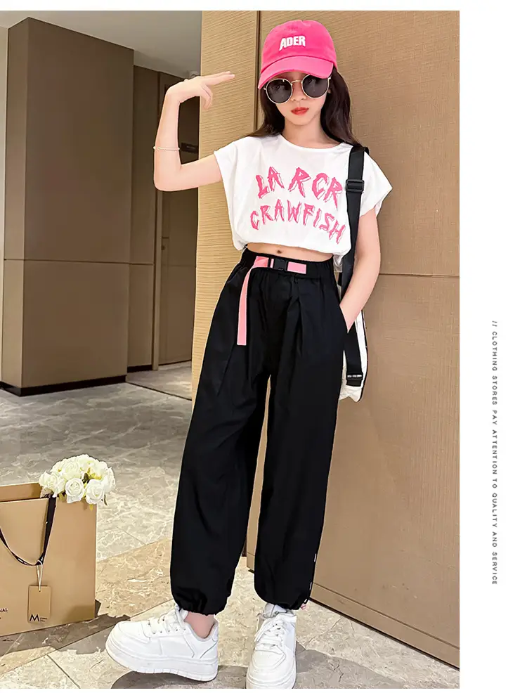 Girls Pink Crawlfish Top Short Summer Suit — feature 9