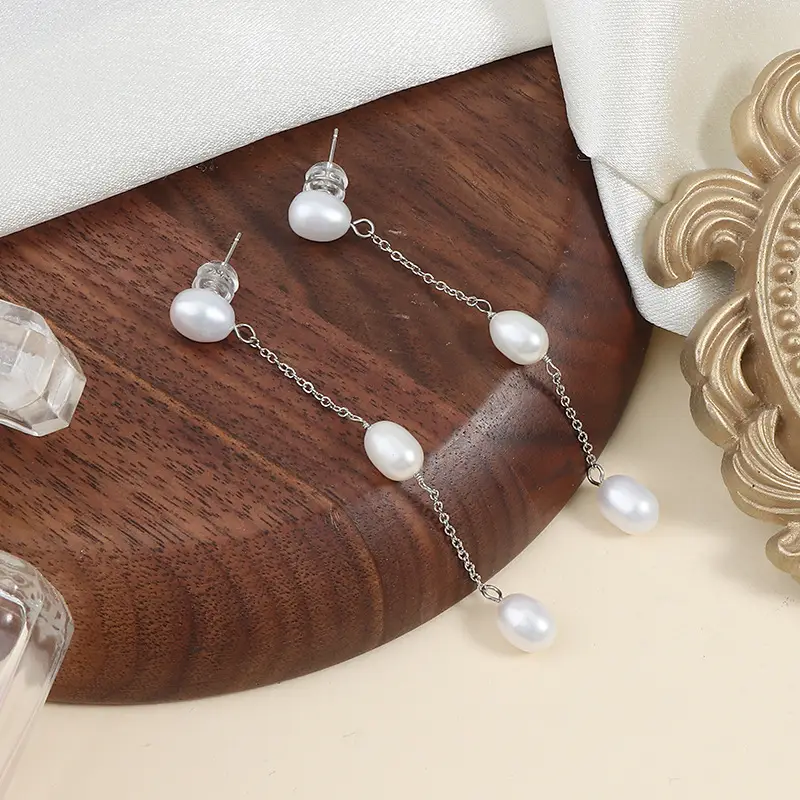 Classic Pearl Tassel Earrings for Women