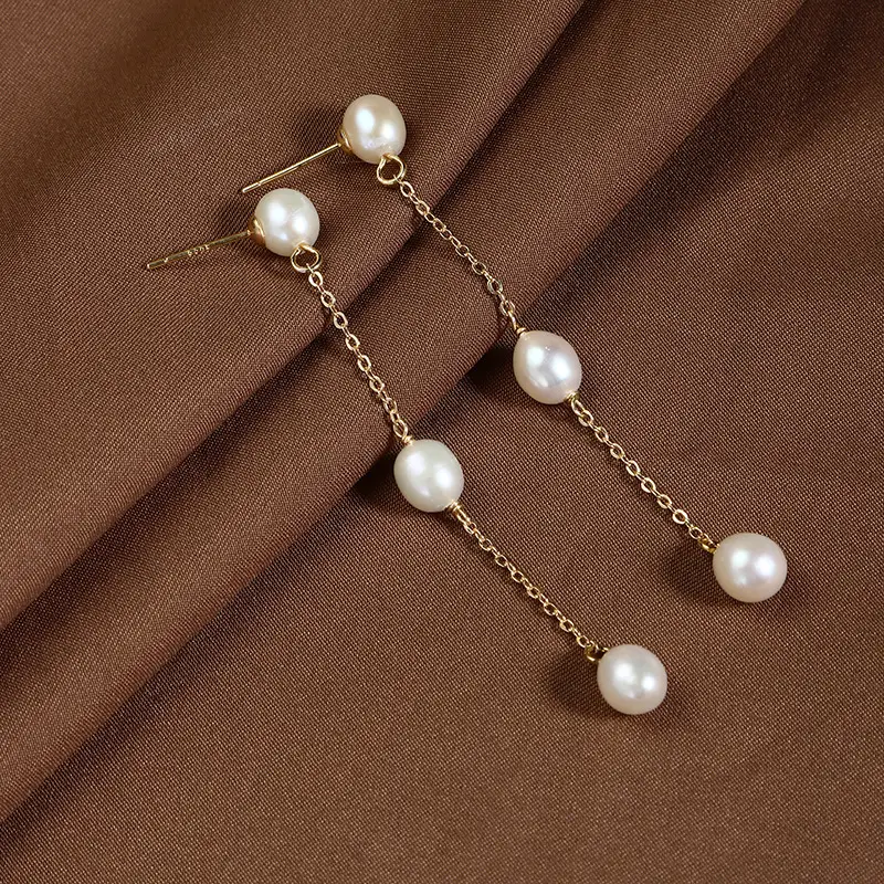 Classic Pearl Tassel Earrings for Women