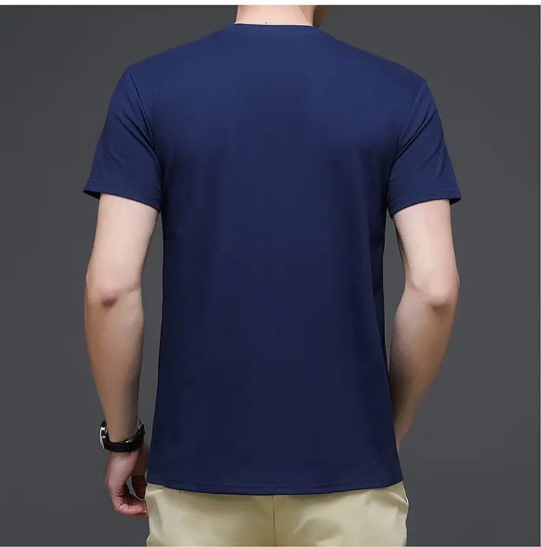 Men V-Neck Cotton T-Shirt White Slim Fit — feature 24