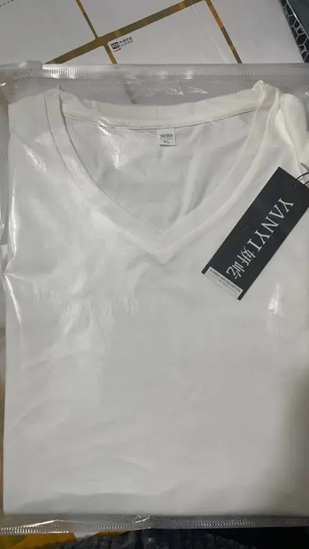 Men V-Neck Cotton T-Shirt White Slim Fit — feature 27
