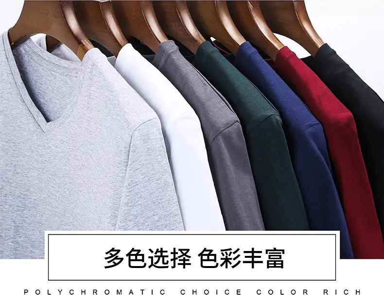 Men V-Neck Cotton T-Shirt White Slim Fit — feature 3