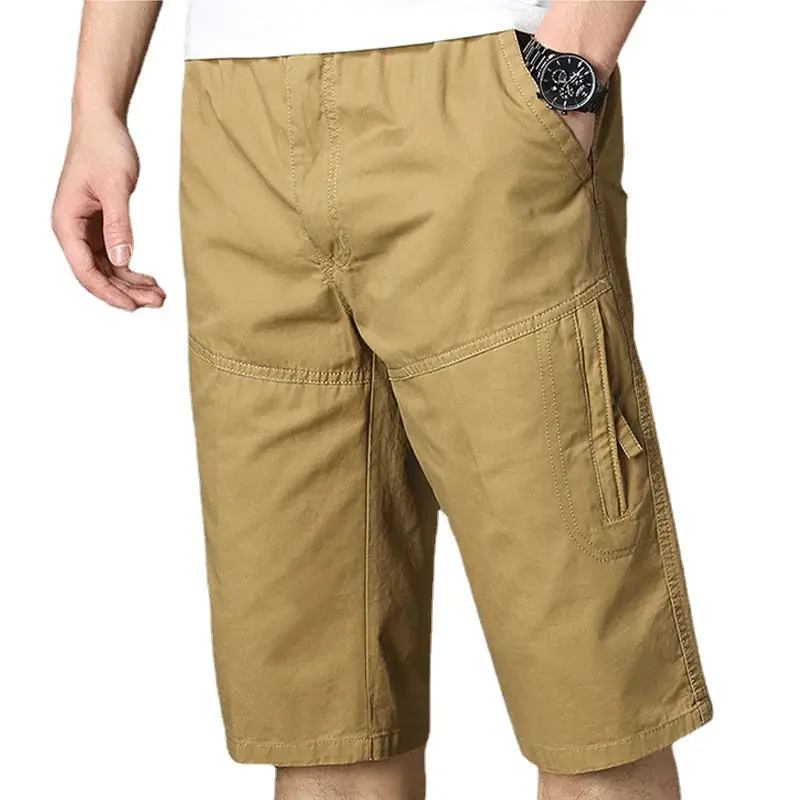 Men's Grey Zip Pocket Capri Shorts - Image 10