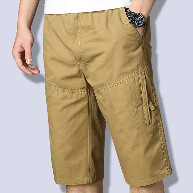 Men's Grey Zip Pocket Capri Shorts - Image 2