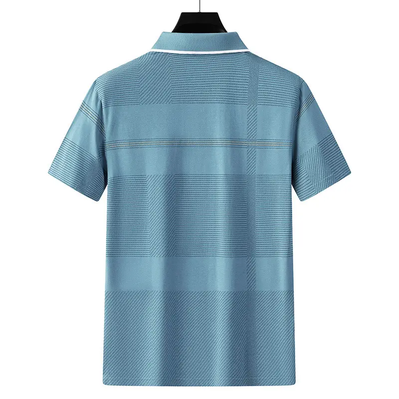 Summer Men's Short-Sleeved T-Shirts for Middle-Aged and Elderly People Flap Pocket Pants Tops Sweatshirts Loose Daddy Polo Shirts Manufacturer Wholesale