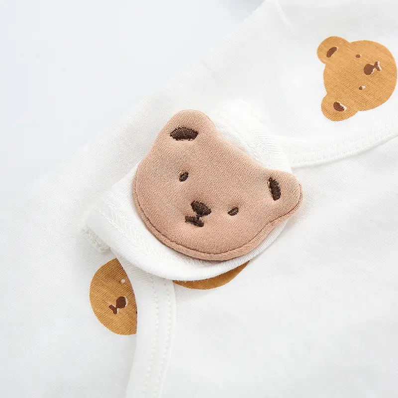 Baby Cartoon Bear Jumpsuit White Air Conditioner Wear