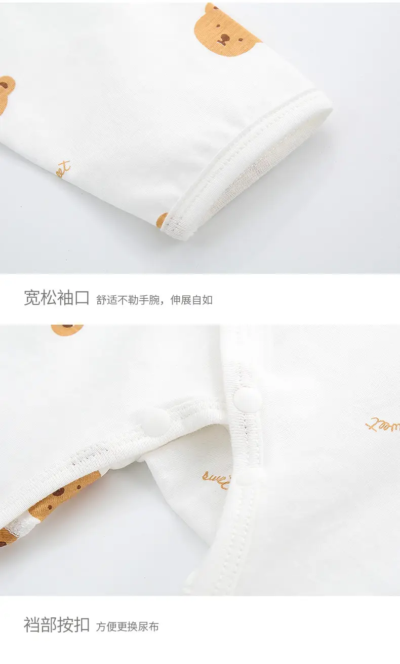Baby Cartoon Bear Jumpsuit White Air Conditioner Wear — feature 9