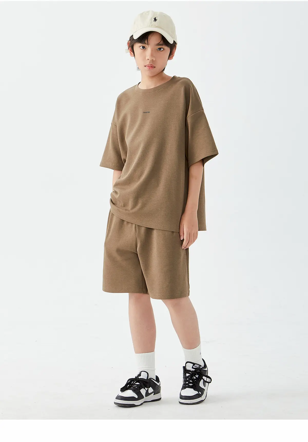 DK Children Shorts Set Brown Cream Summer FOG Style — feature 14