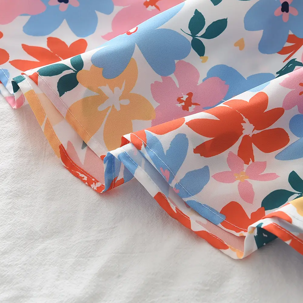 Floral Backless Dress for Girls Summer Puff Sleeve — feature 10