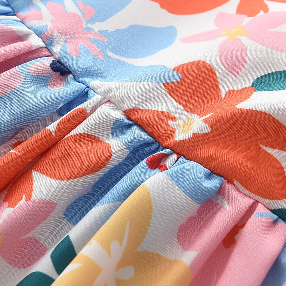 Floral Backless Dress for Girls Summer Puff Sleeve — feature 7