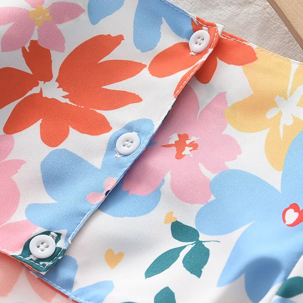Floral Backless Dress for Girls Summer Puff Sleeve — feature 8