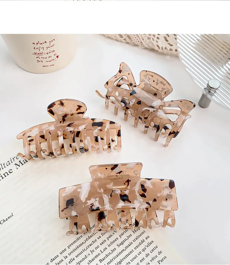 Berphoia Large Hollow Hair Clip Leopard Print Korean Style — feature 9