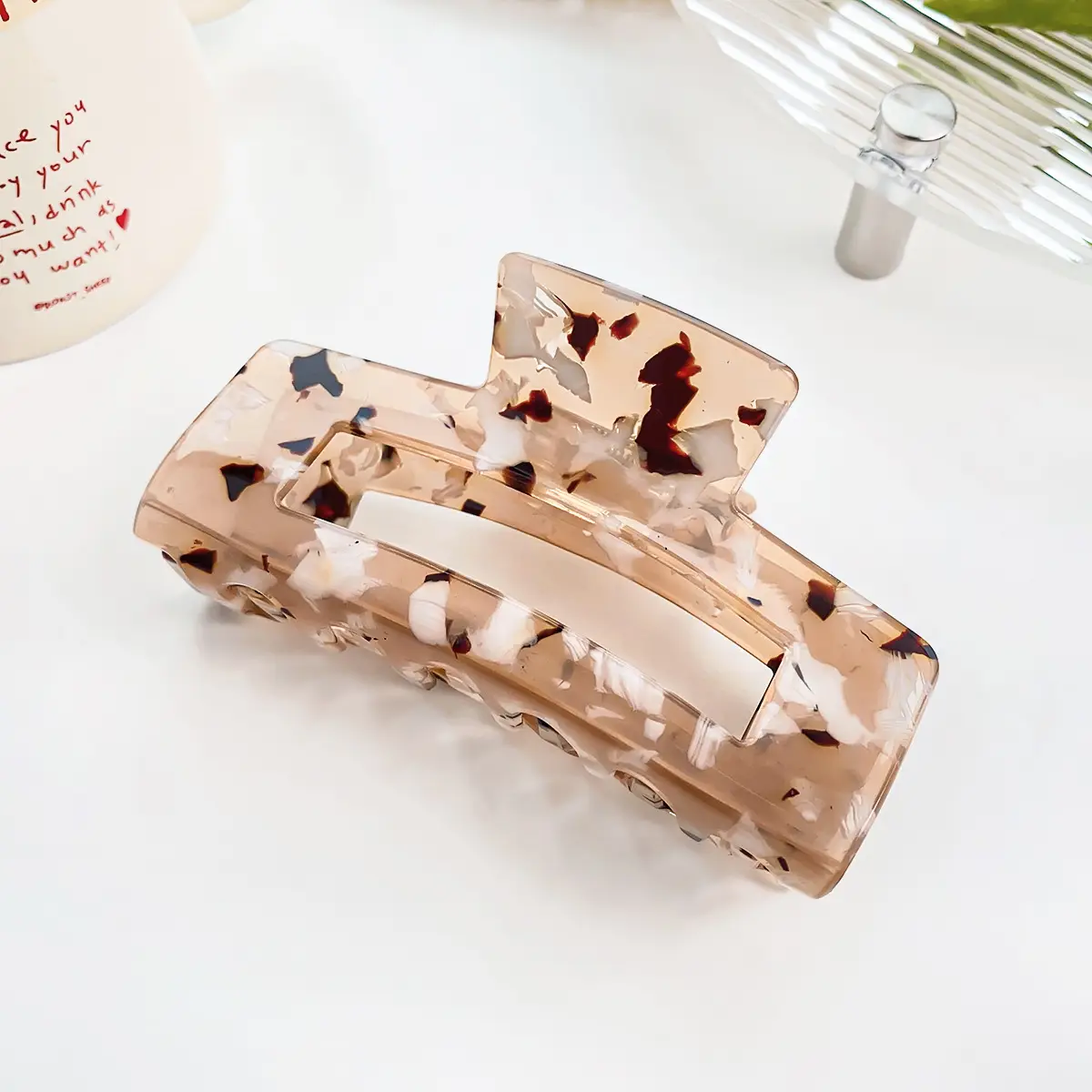 Berphoia Large Hollow Hair Clip Leopard Print Korean Style - Image 3