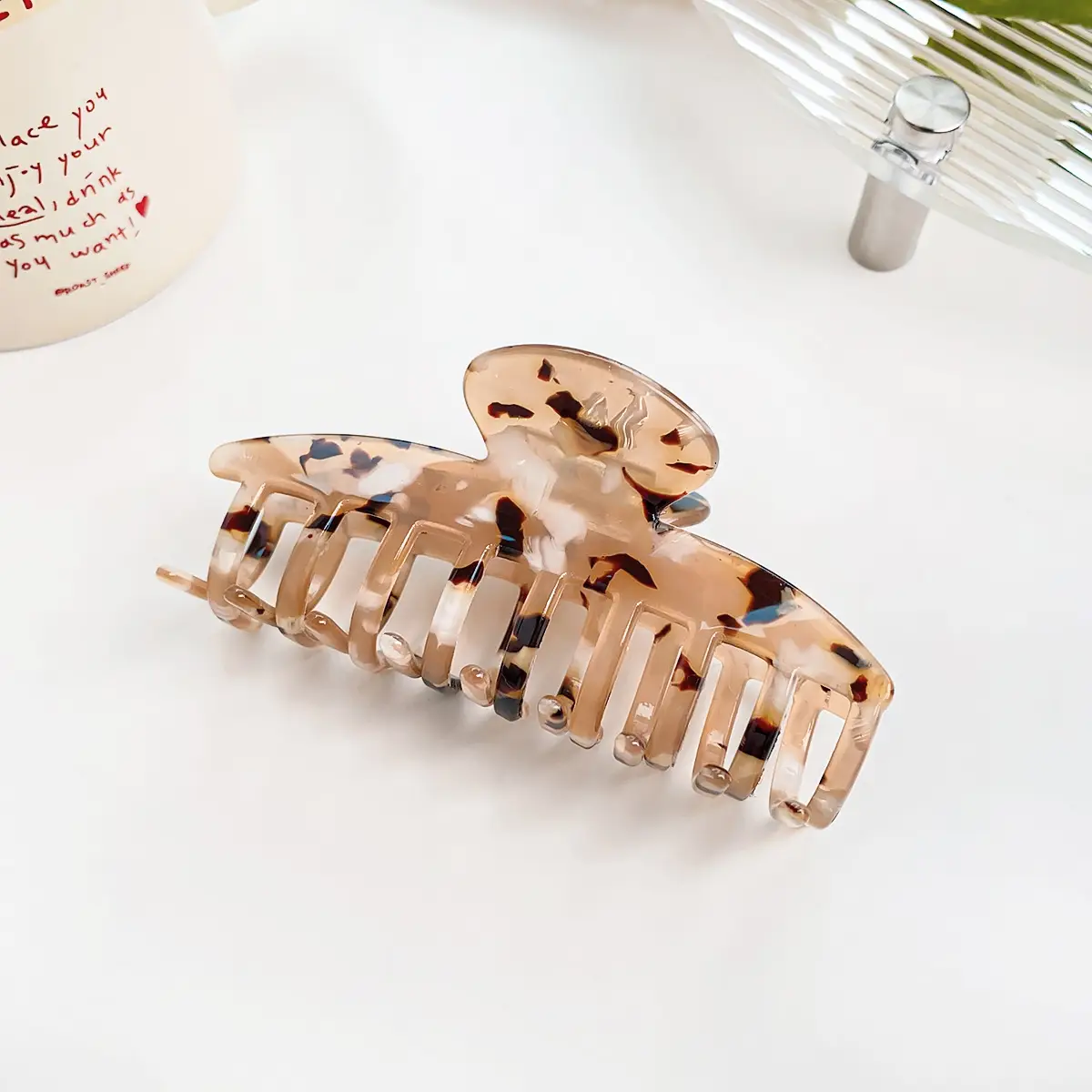 Berphoia Large Hollow Hair Clip Leopard Print Korean Style - Image 4
