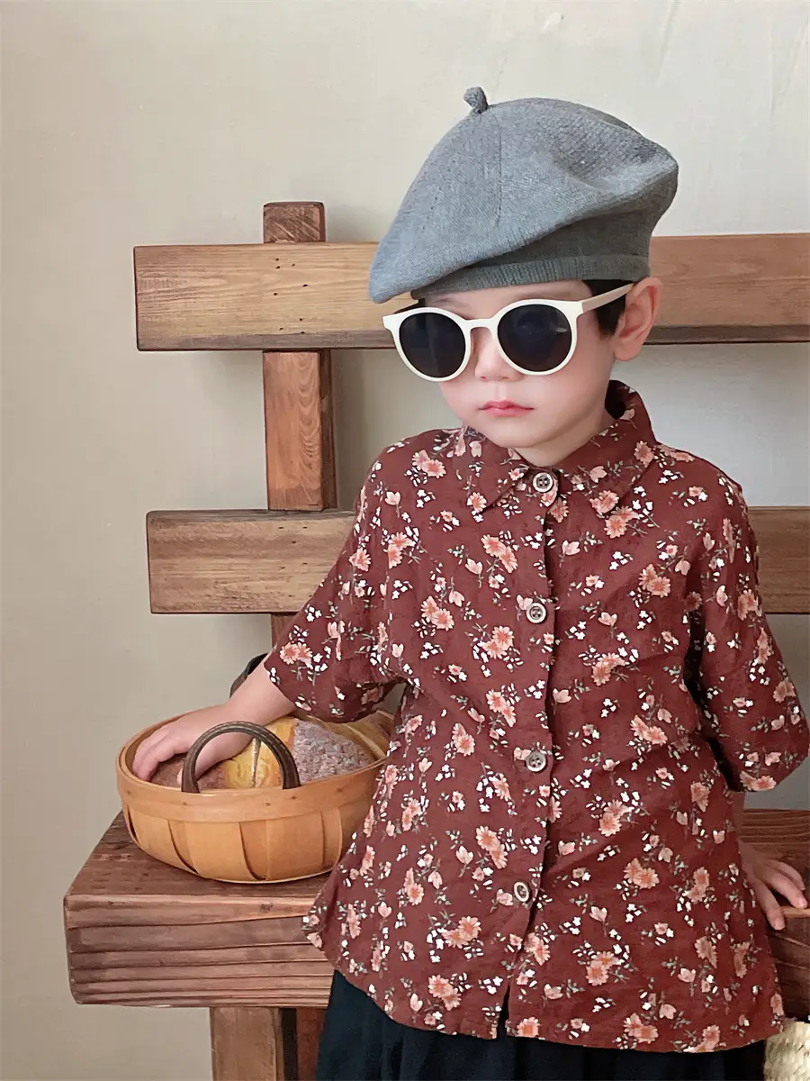 Jiaye 2024 Cotton Linen Floral Baby Boys Shirt - Image 4