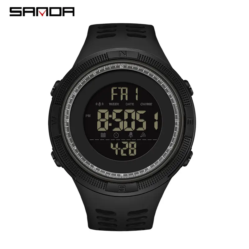 Sanda Digital Men's Watch Black Gold 22:48