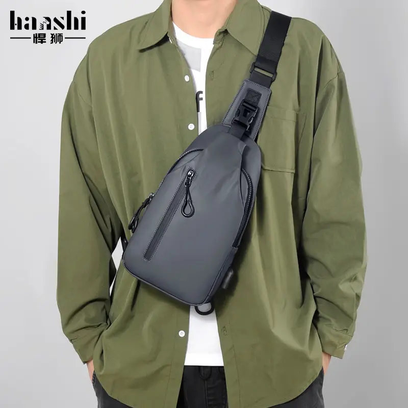 Men's Waterproof Casual Chest Bag Black Travel Commuter - Image 6