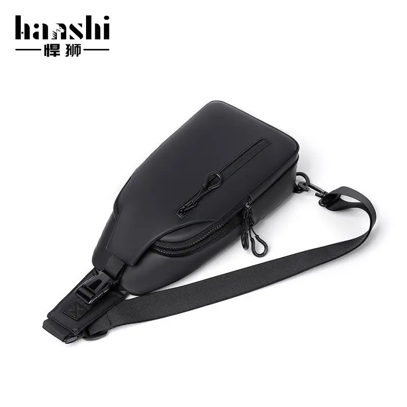 Men's Waterproof Casual Chest Bag Black Travel Commuter - Image 8